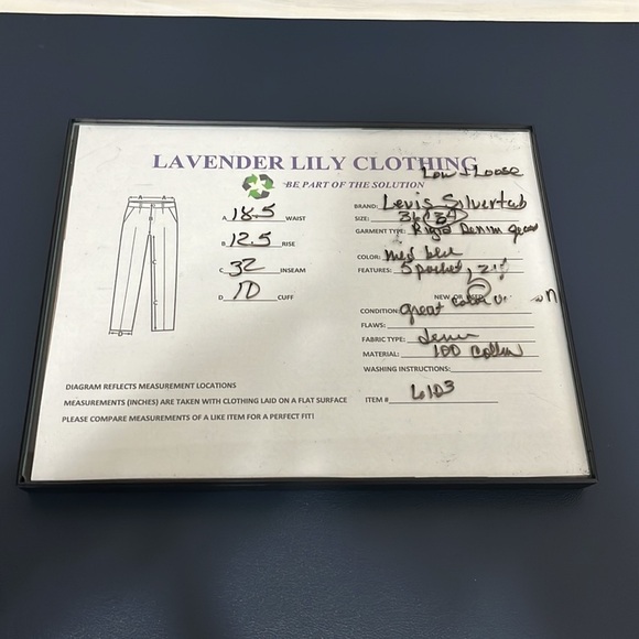 Levi's Silvertab Low & Loose Jeans Men's 36 Blue 5 Pocket Zip Rigid Denim Y2K - Picture 14 of 15